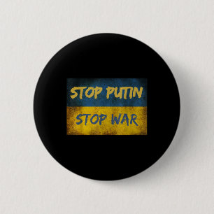Stop Putin Stop War I Stand With Ukraine Ukrainian 6 Cm Round Badge