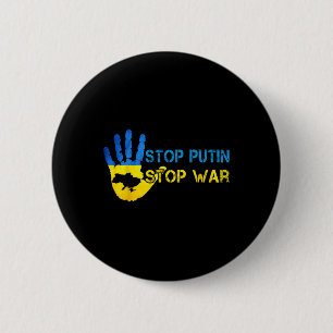 Stop Putin Stop War Support Ukraine I Stand With U 6 Cm Round Badge