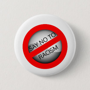 Stop racism 6 cm round badge