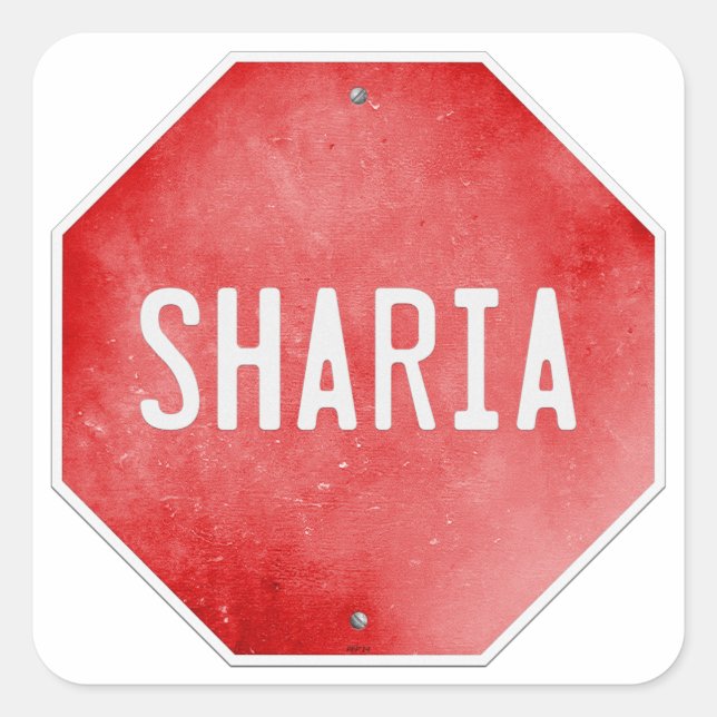 Stop Sharia Square Sticker (Front)