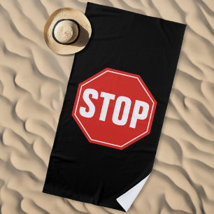 STOP Sign Beach Towel