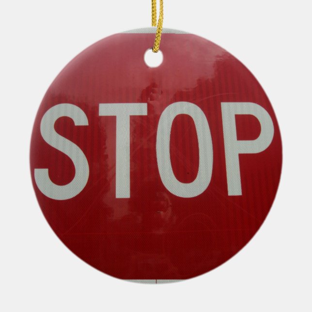 Stop Sign Ceramic Ornament (Front)