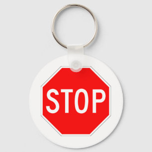 Stop Sign Customisable Key Ring