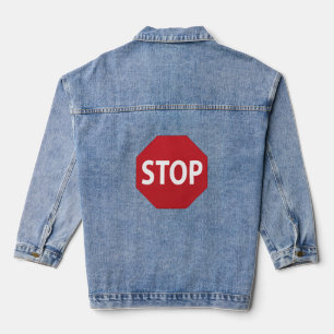 STOP sign design Denim Jacket