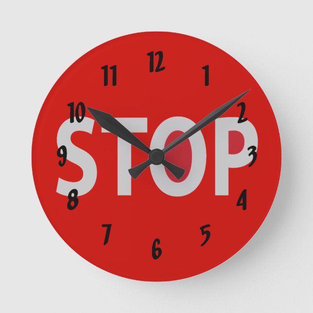 STOP Sign Design Wall Clock (Front)