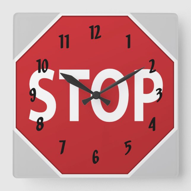 STOP Sign Design Wall Clock (Front)