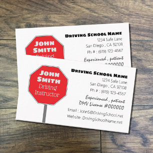 Stop Sign Driver Instructor Business Cards