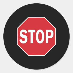 Stop Sign Gift Novelty Road Signs Halloween Outfit Classic Round Sticker