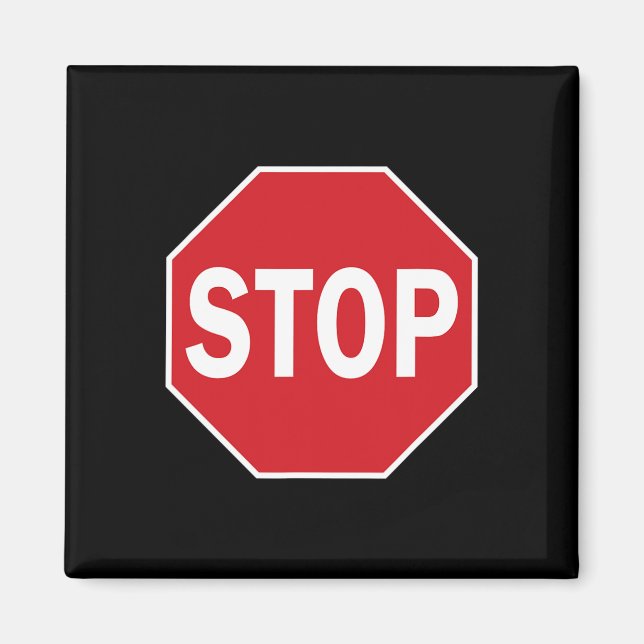 Stop Sign Gift Novelty Road Signs Halloween Outfit Magnet (Front)