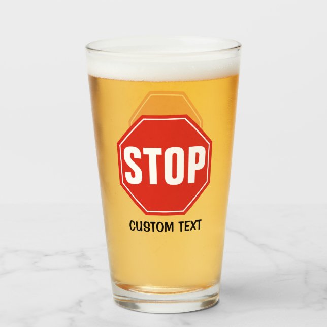 STOP Sign Glass (Front Filled)