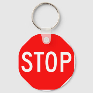 Stop Sign - Highway Hexagon Key Ring
