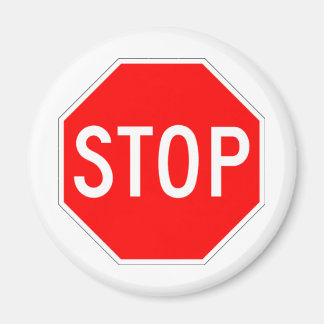 Stop Sign - Highway Hexagon Magnet