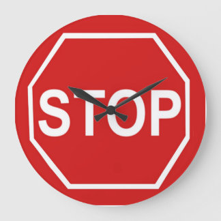 Stop Sign Large Clock