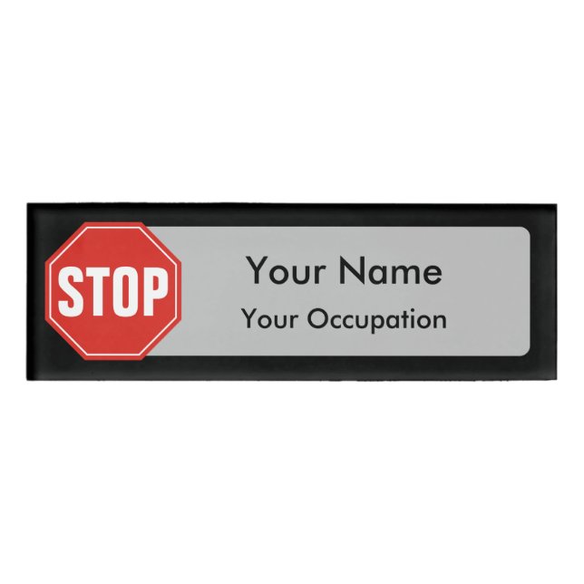STOP Sign Name Tag (Front)