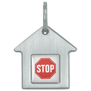 STOP Sign Pet ID Tag
