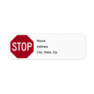 Stop Sign Return Address Label