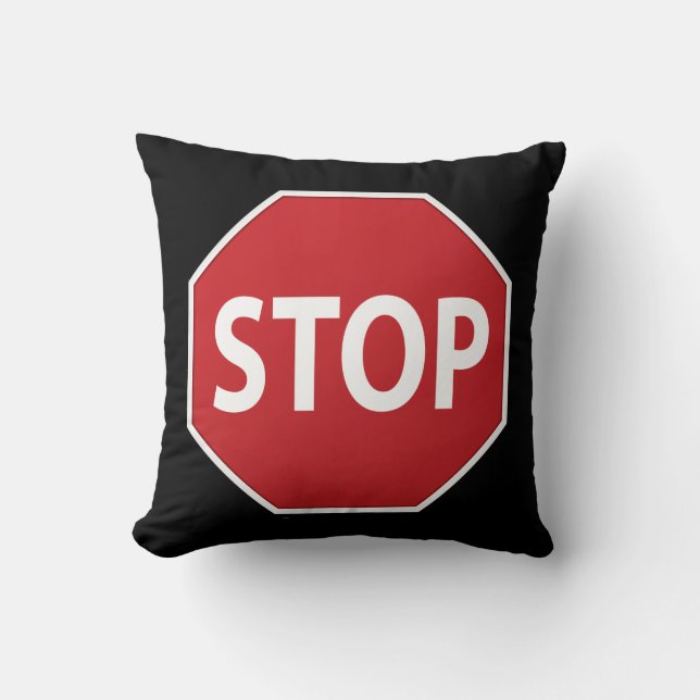 Stop Sign Reversible Design Throw Pillow (Front)