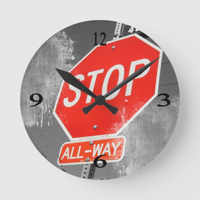 Stop Sign Round Clock (Front)