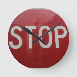 Stop Sign Round Clock