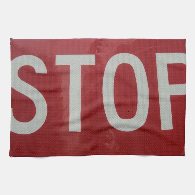 Stop Sign Tea Towel (Horizontal)