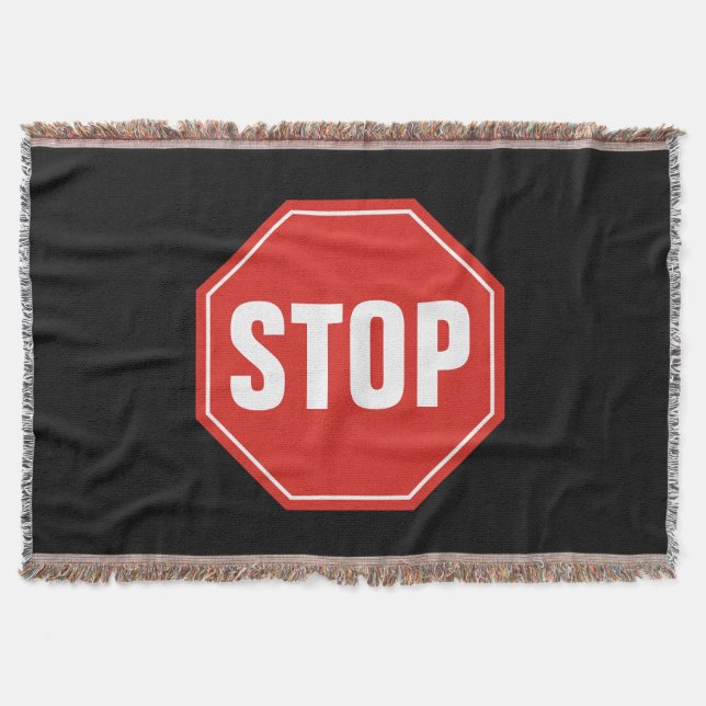 STOP Sign Throw Blanket (Front)