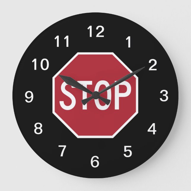 Stop Sign Wall Clock (Front)