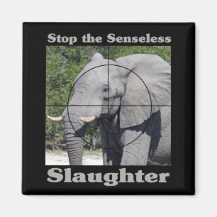 Stop Slaughter-Elephant Magnet