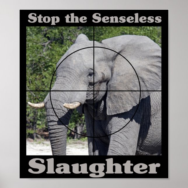 Stop Slaughter-Elephant Poster (Front)