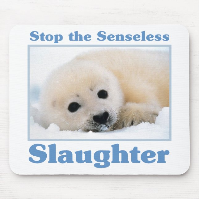 Stop slaughter-seals mouse pad (Front)