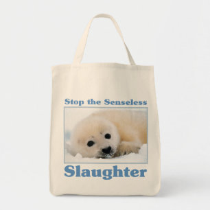 Stop slaughter-seals tote bag