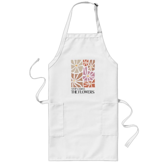 Stop & Smell the Flowers Boho Wildflower  Long Apron (Front)
