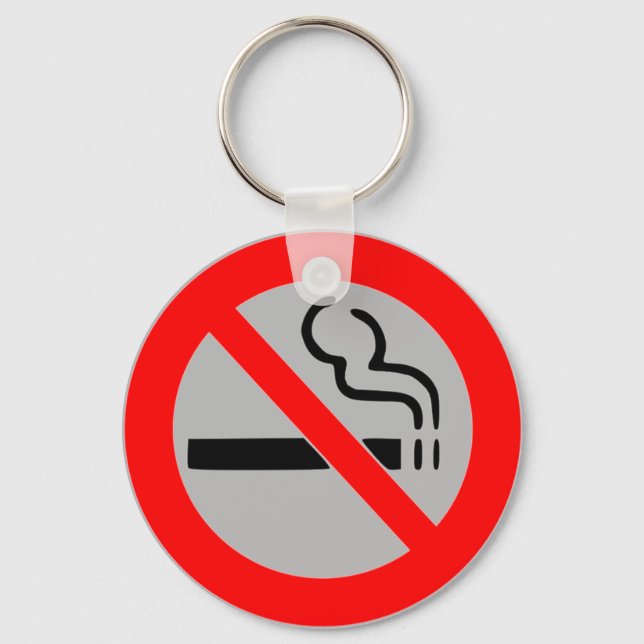 STOP SMOKING SIGN - NO SMOKING, PROHIBITED. KEY RING (Front)