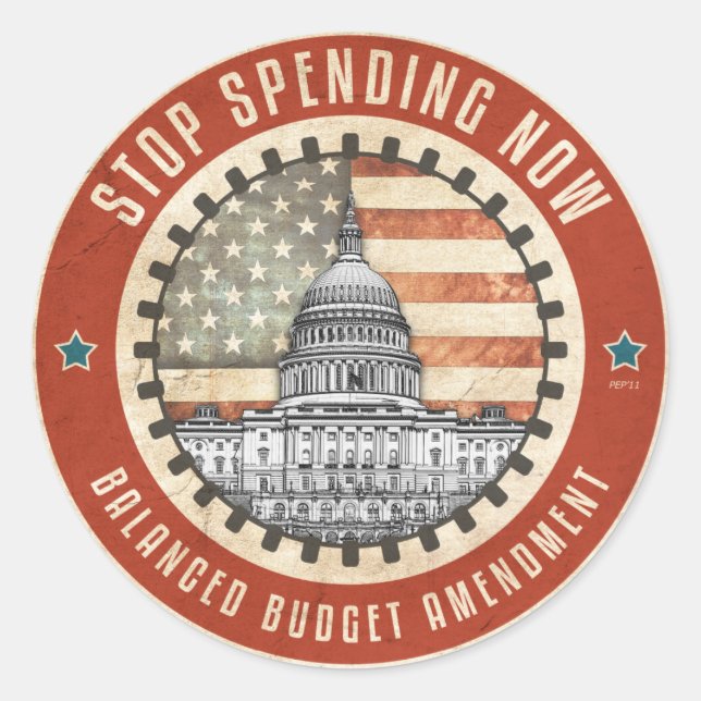 Stop Spending Now Classic Round Sticker (Front)