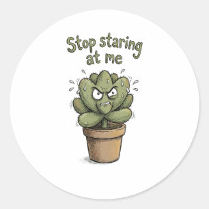 Stop Staring at Me – Funny Succulent Sticker