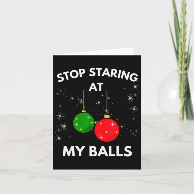 Stop Staring At My Funny Shirt Adult Humour Christ Card (Front)