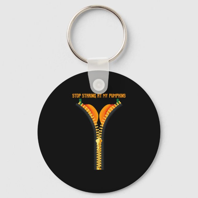 Stop staring at my halloween pumpkin  key ring (Front)