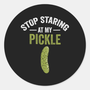 Stop Staring At My Pickle Halloween Pickle Costume Classic Round Sticker