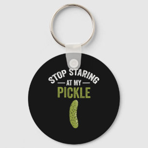 Stop Staring At My Pickle Halloween Pickle Costume Key Ring
