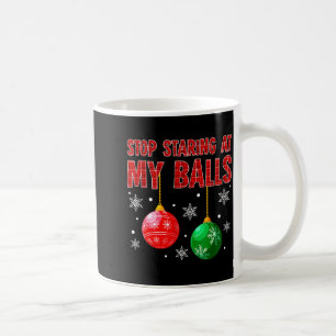 Stop Staring At My Red Plaid Ugly Sweater Couple Coffee Mug