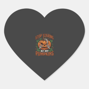 Stop Staring Pumpkins Halloween Skeleton Hands_1 Heart Sticker