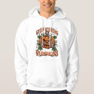 Stop Staring Pumpkins Halloween Skeleton Hands_1 Hoodie