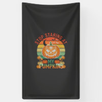 Stop Staring Pumpkins Halloween Skull Retro Sunset