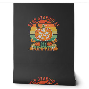 Stop Staring Pumpkins Halloween Skull Retro Sunset Wallpaper