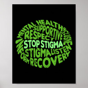 Stop Stigma Mental Health Awareness Warrior Counse Poster