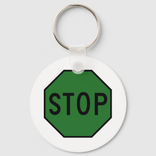 Stop Street Road Sign Symbol Caution Traffic Key Ring