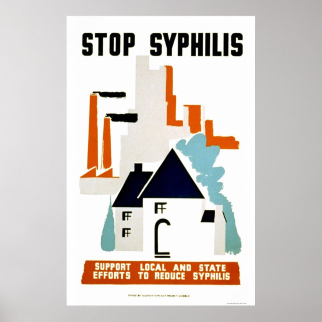 Stop Syphilis 1940 WPA Poster (Front)