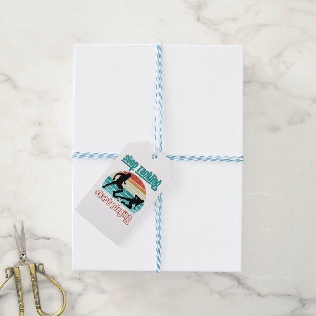 Stop Tackling Start Playing Gift Tags (With Twine)