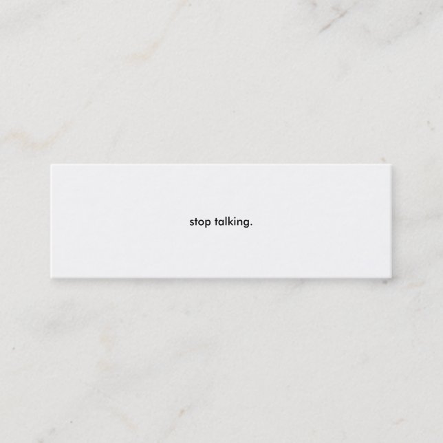 Stop Talking Business Cards (Front)