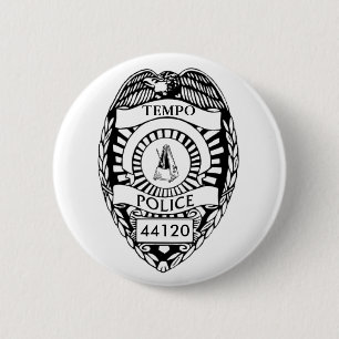 Stop! Tempo Police! 6 Cm Round Badge