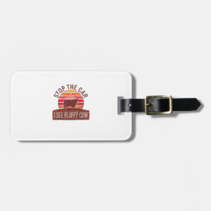 Stop The Car I See Fluffy Cow Retro Highland Lover Luggage Tag